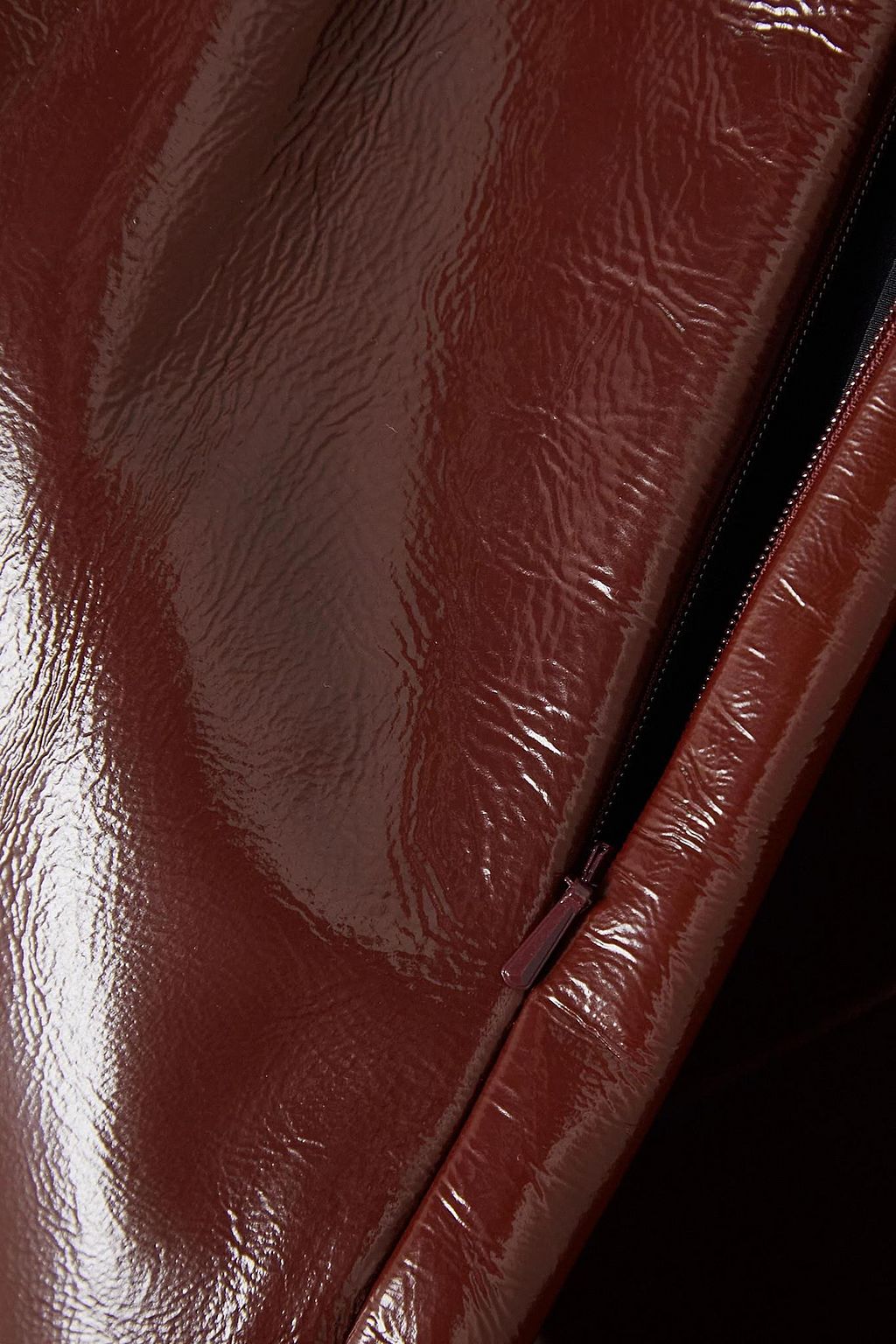 KHAITE May patent-leather midi skirt