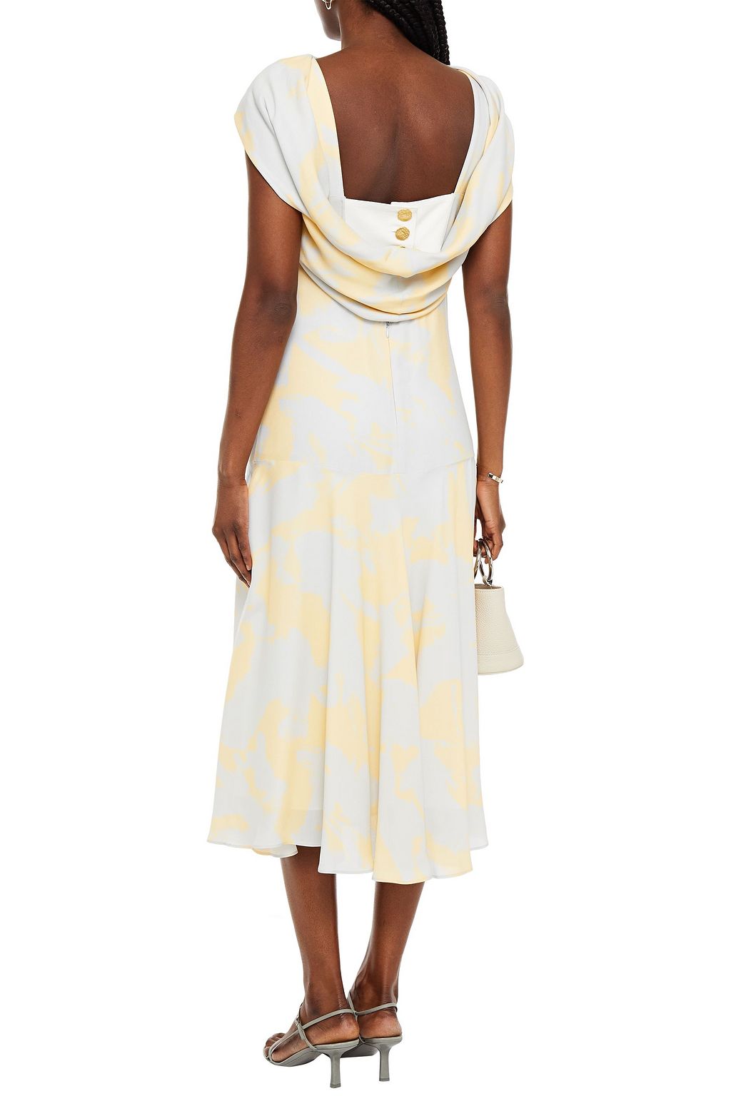 PROENZA SCHOULER Draped printed crepe midi dress