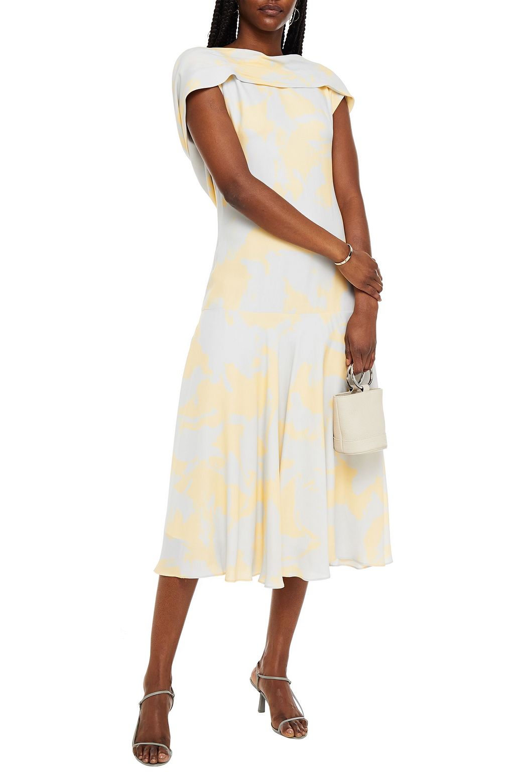 PROENZA SCHOULER Draped printed crepe midi dress