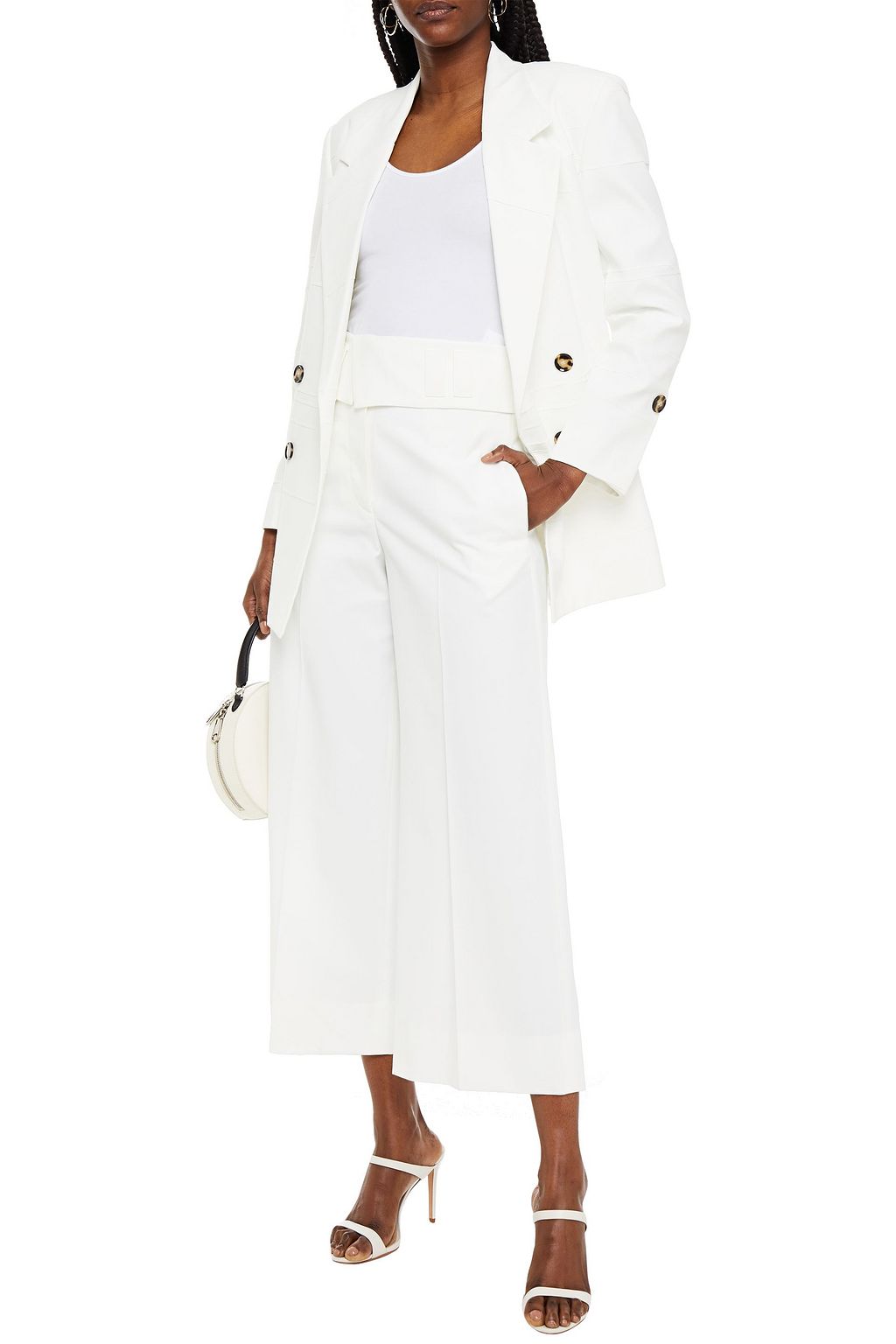 PROENZA SCHOULER Cropped layered crepe wide-leg pants