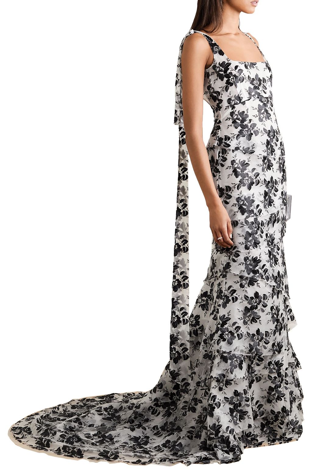 BROCK COLLECTION Tiered embroidered tulle gown