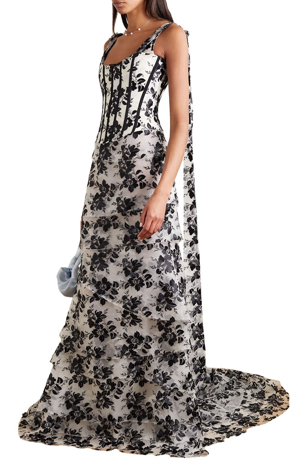 BROCK COLLECTION Tiered embroidered tulle gown