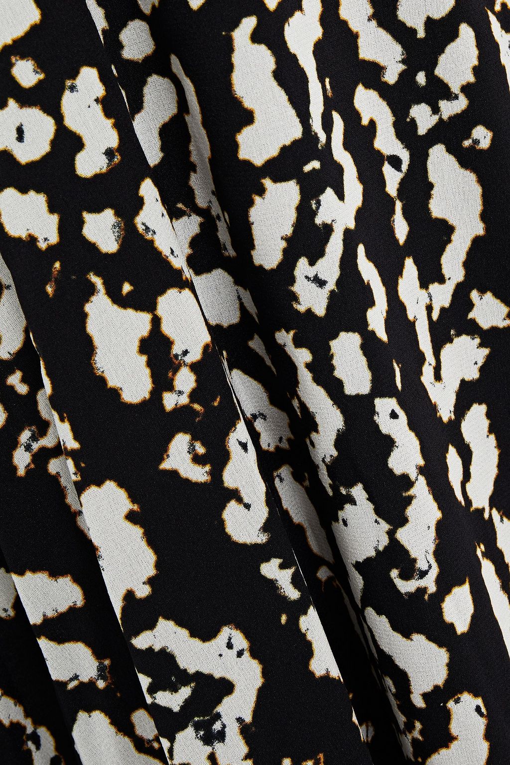 PROENZA SCHOULER Bedrucktes Midikleid aus Voile aus einer Seidenmischung mit Spitzeneinsätzen