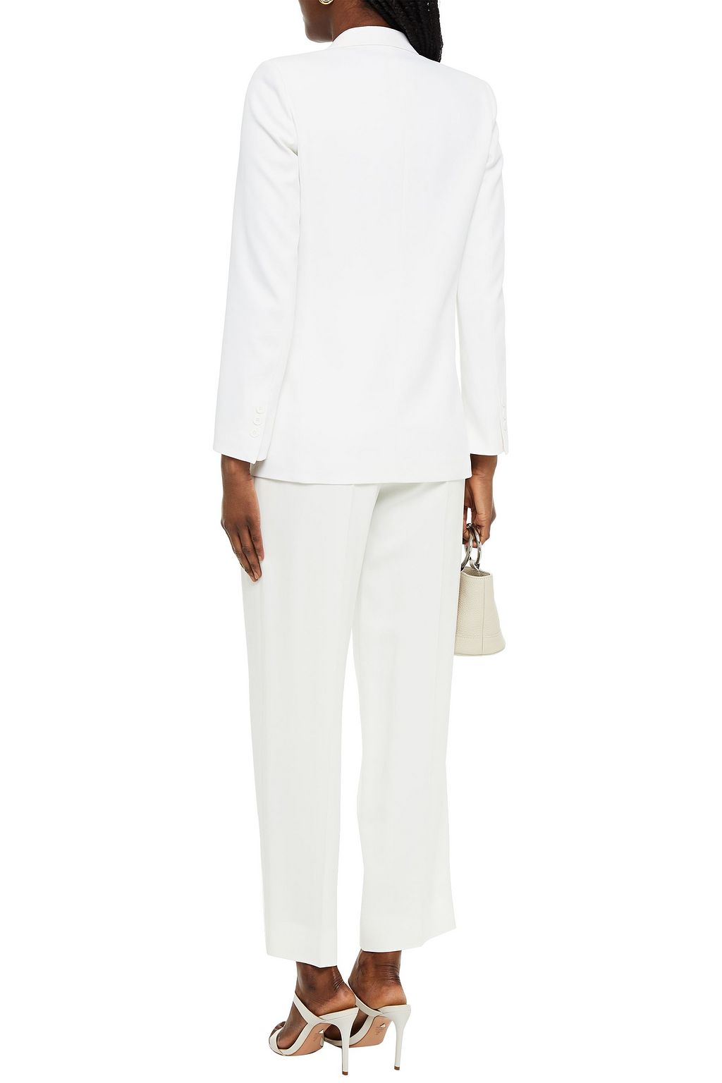 SANDRO Satin-trimmed stretch-twill blazer