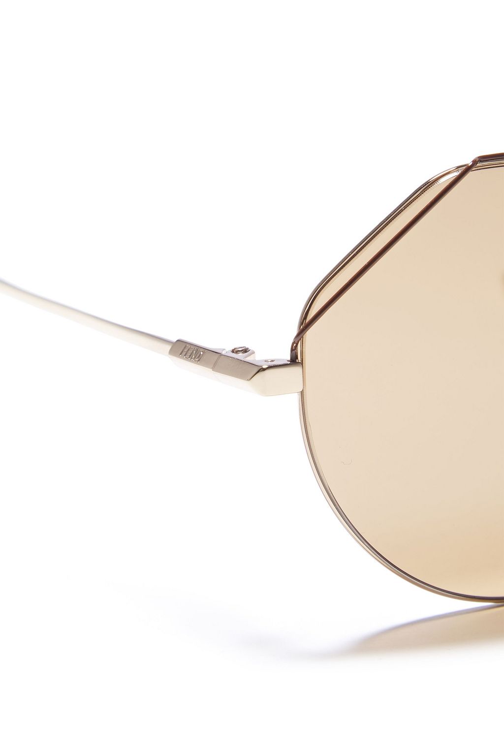 FENDI Round-frame gunmetal-tone sunglasses