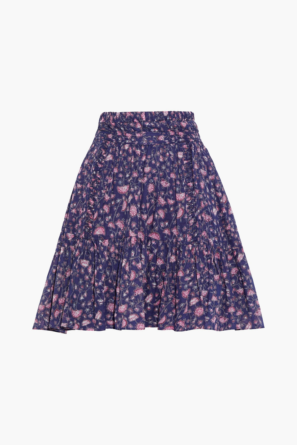 ISABEL MARANT ÉTOILE LARAYA GATHERED FLORAL-PRINT COTTON-VOILE MINI SKIRT