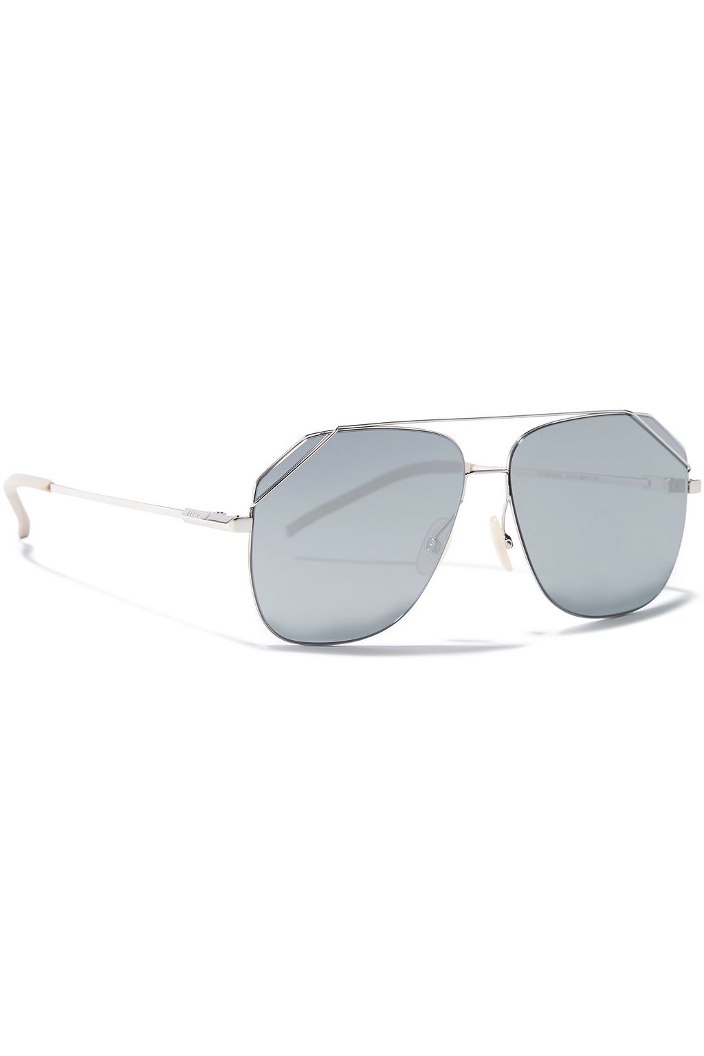 FENDI Aviator-style silver-tone sunglasses