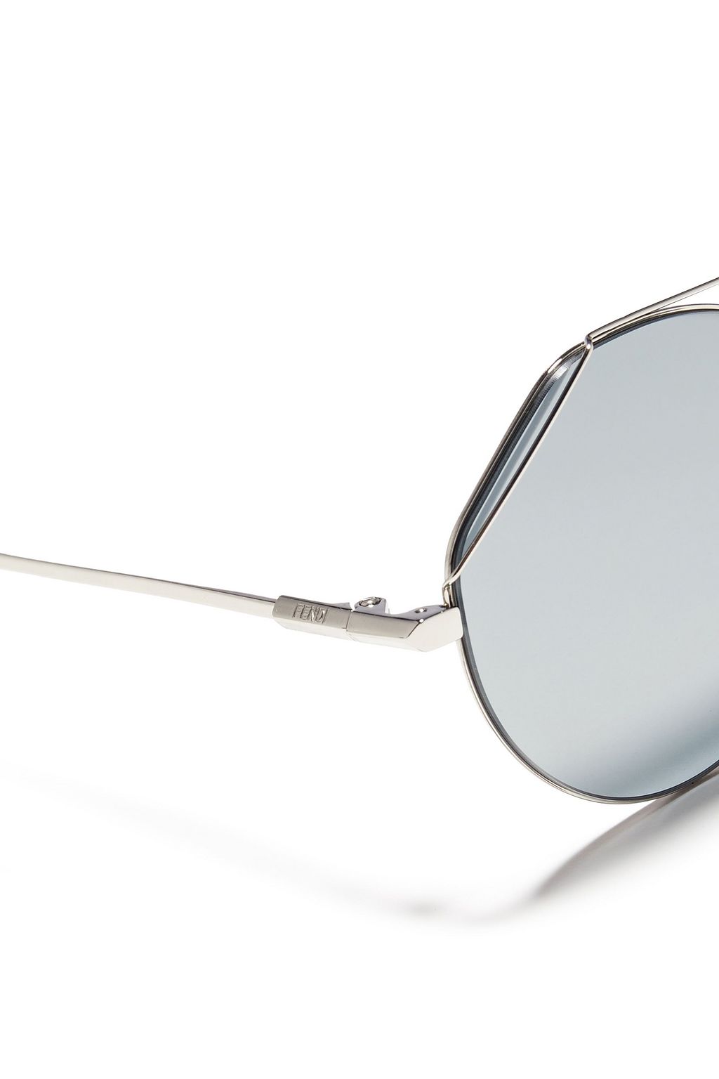 FENDI Round-frame gunmetal-tone sunglasses