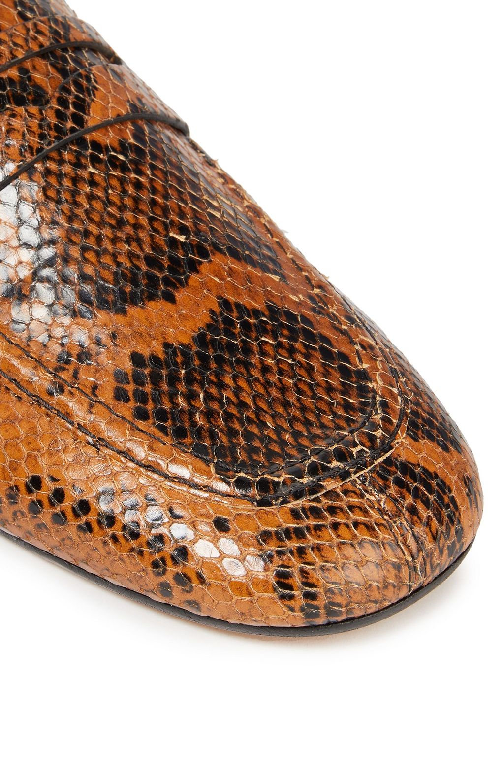 ISABEL MARANT Fezzy snake-effect leather collapsible-heel loafers