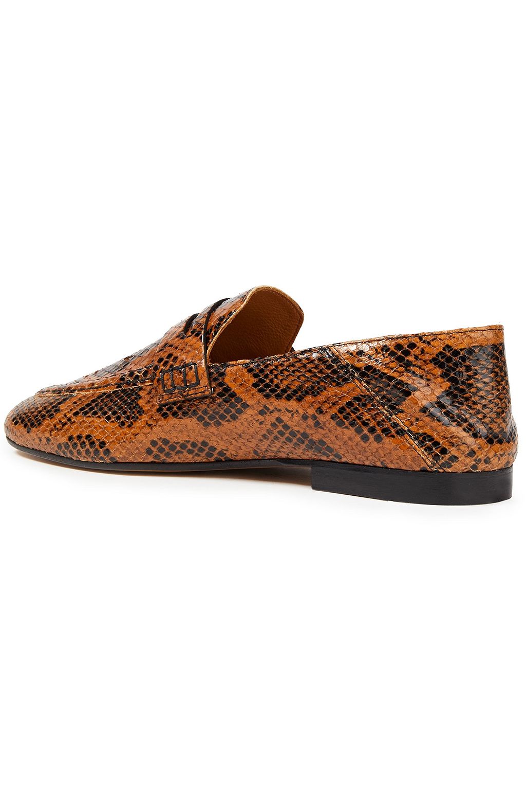ISABEL MARANT Fezzy snake-effect leather collapsible-heel loafers