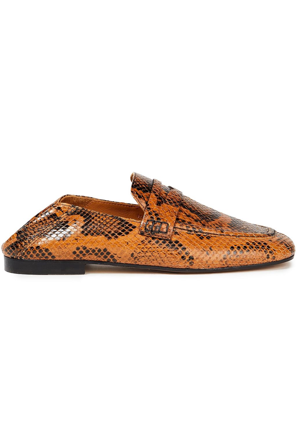 ISABEL MARANT Fezzy snake-effect leather collapsible-heel loafers