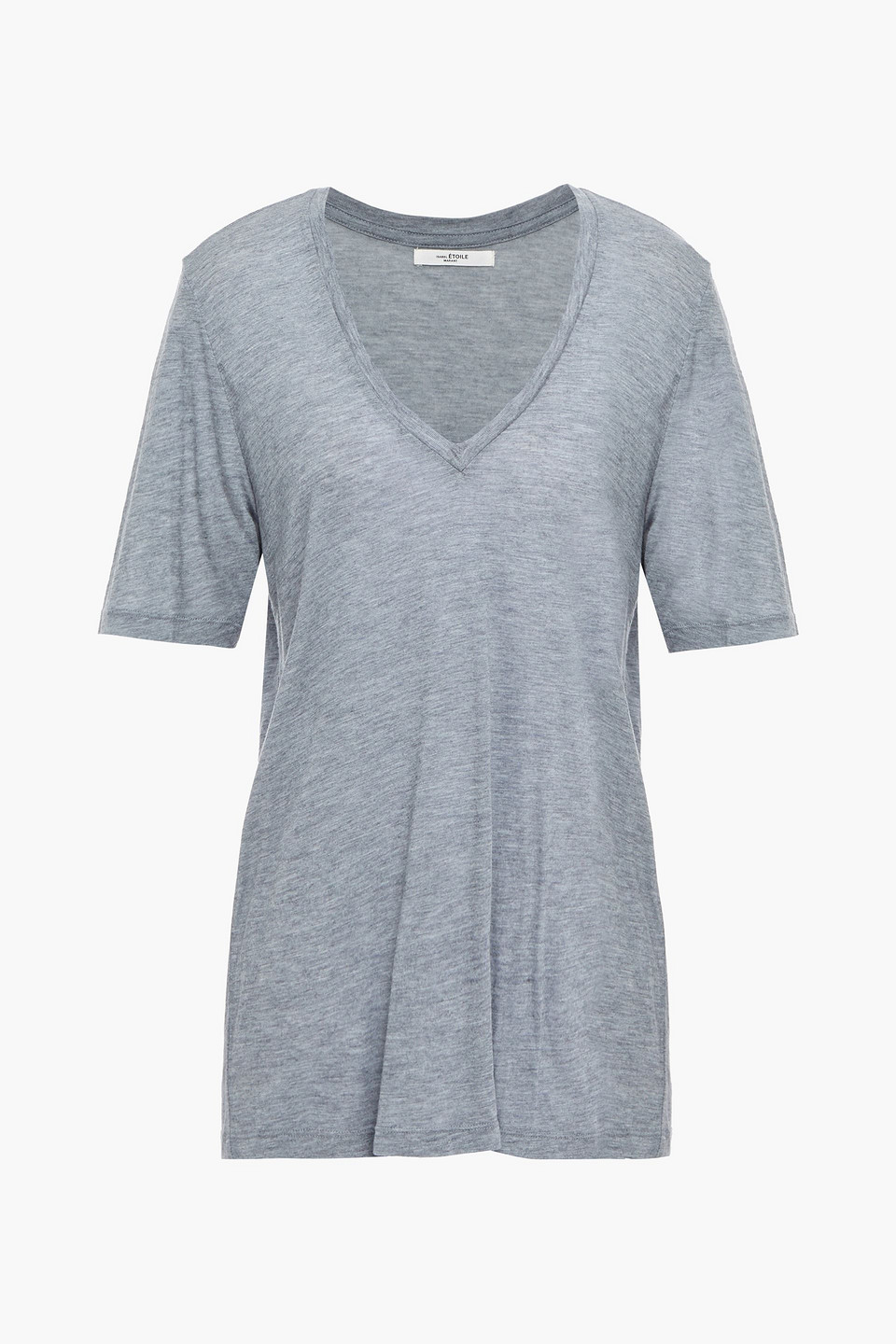 marant étoile - denton mélange stretch-jersey t-shirt - gray - l