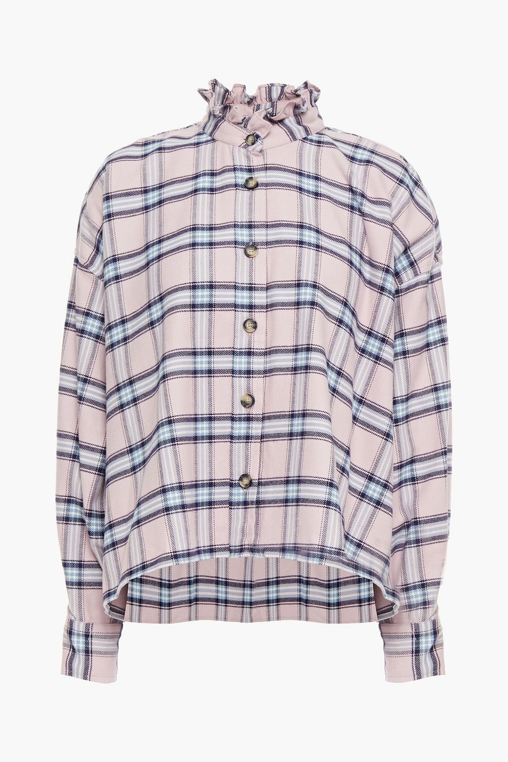 Pastel pink Ilaria ruffle-trimmed checked cotton-flannel shirt | Sale up to  70% off | THE OUTNET | ISABEL MARANT ÉTOILE | THE OUTNET