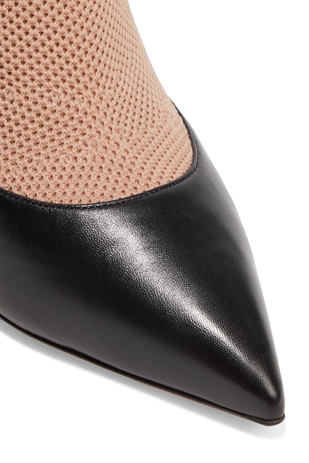 VALENTINO GARAVANI Rockstud stretch-knit and leather ankle boots