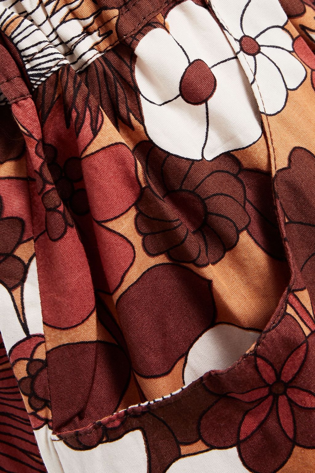 ANTIK BATIK Pleated floral-print cotton-poplin culottes