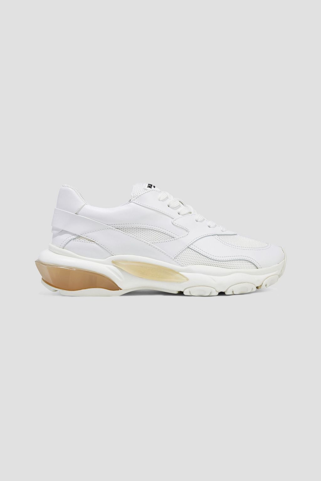 VALENTINO GARAVANI Leather and mesh sneakers Sale up 70% THE OUTNET