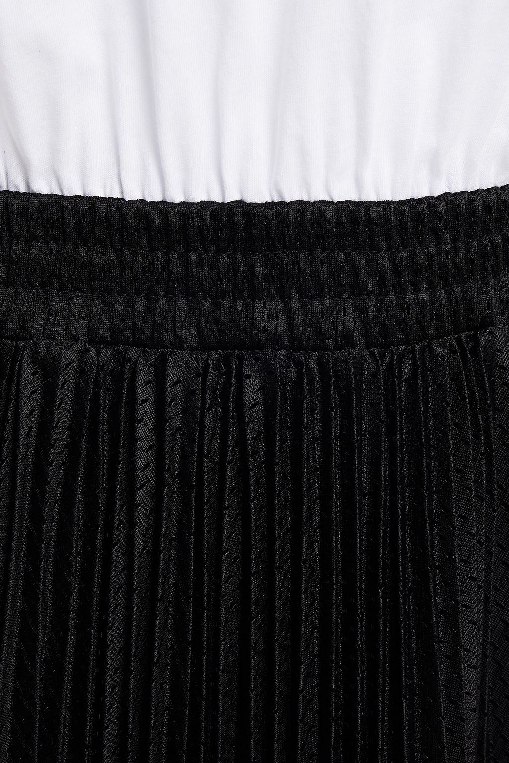 REDVALENTINO コットンジャージー&プリーツ入りメッシュ ワンピース