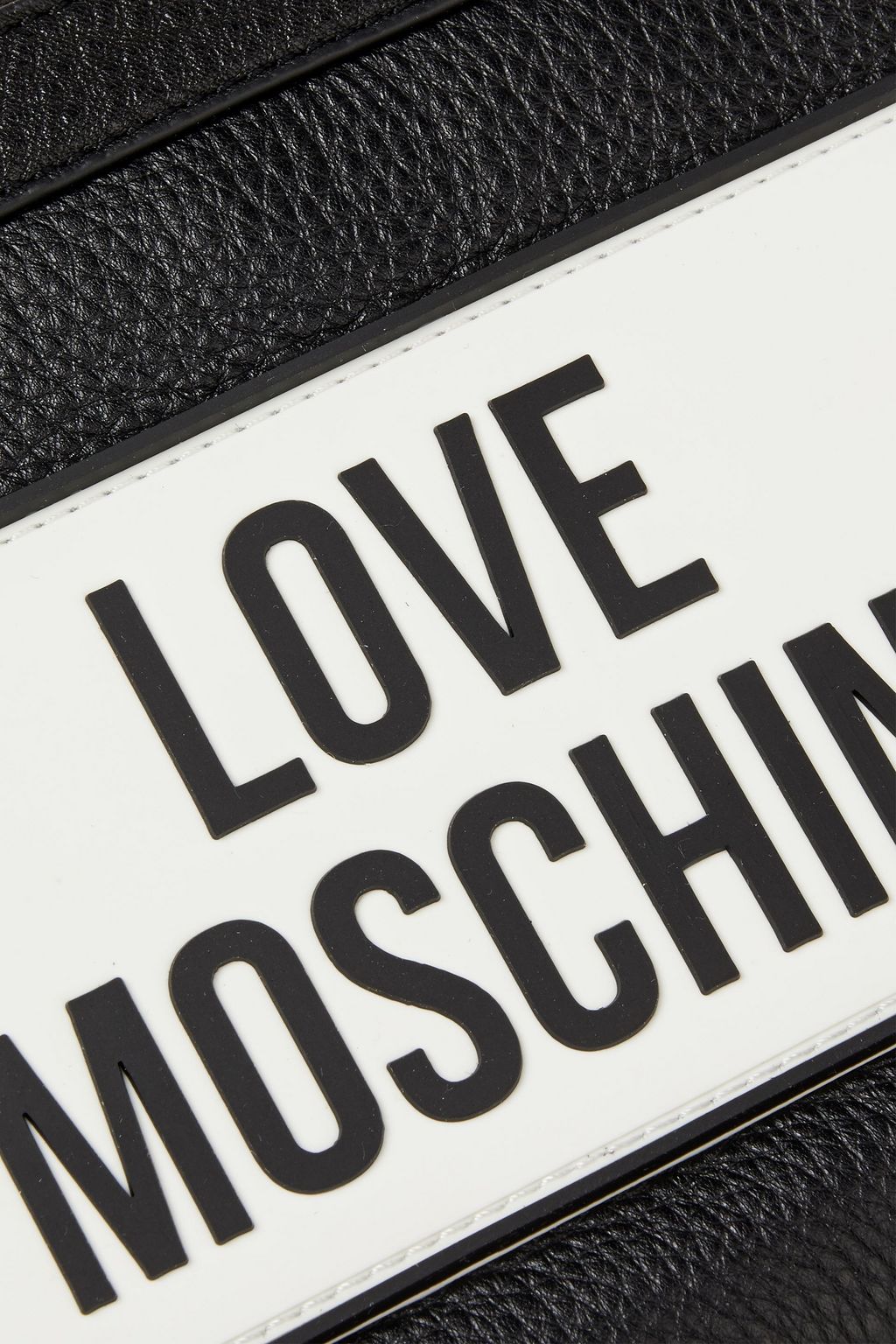 LOVE MOSCHINO Logo-appliquéd pebbled-leather shoulder bag