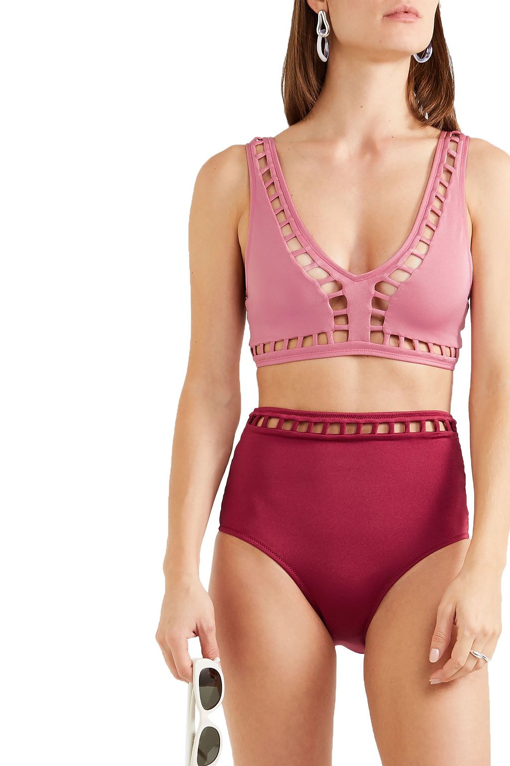 OYE SWIMWEAR Ela cutout two-tone bikini