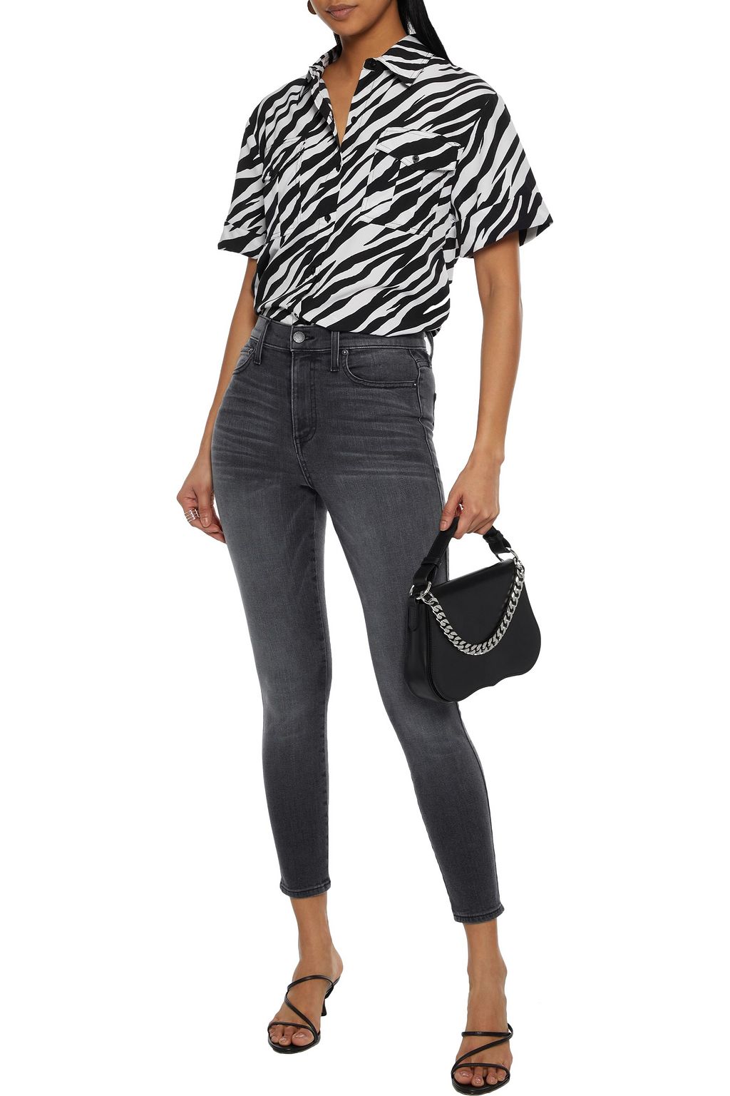 ALICE + OLIVIA Good cropped faded high-rise skinny jeans
