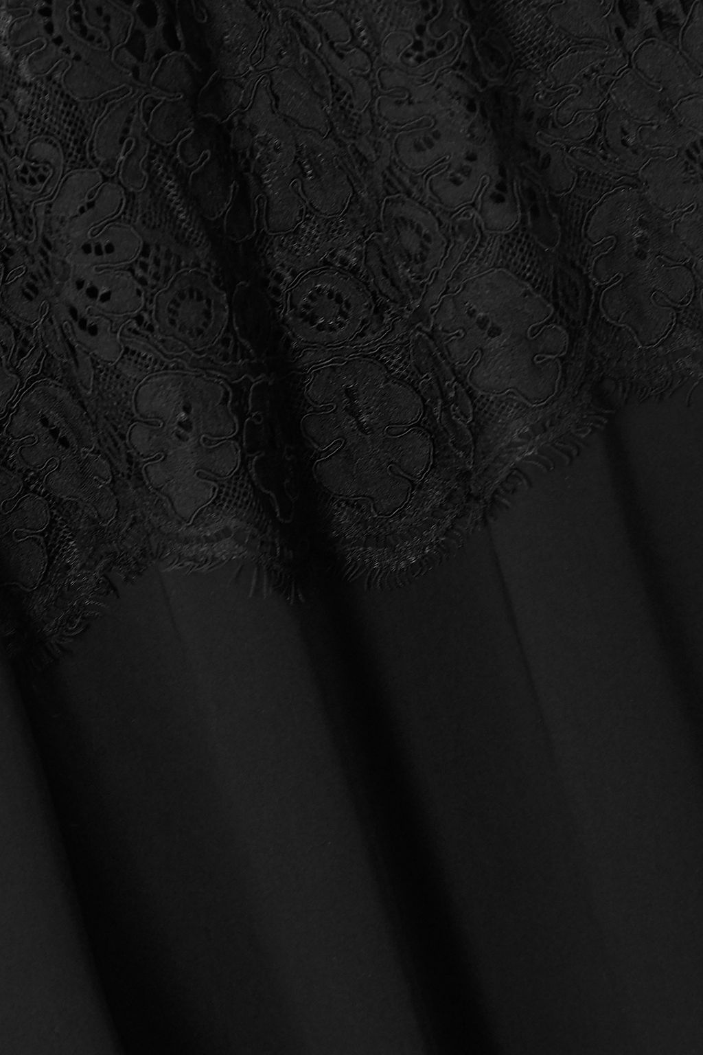 COSTARELLOS Elize lace-paneled crepe gown