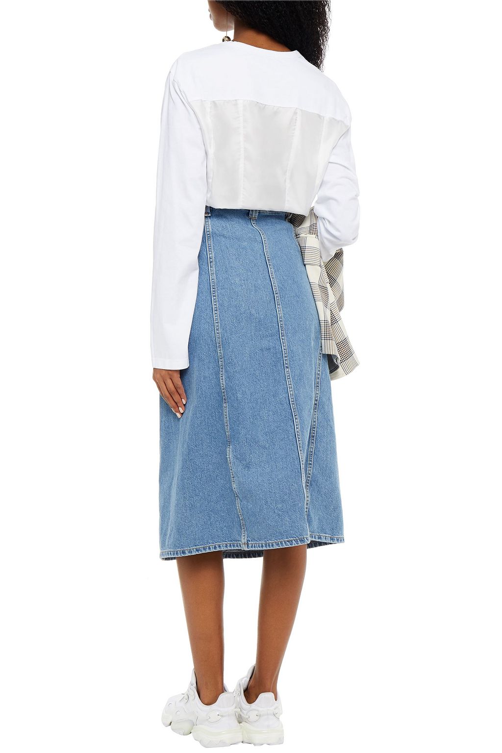 GANNI Denim midi skirt