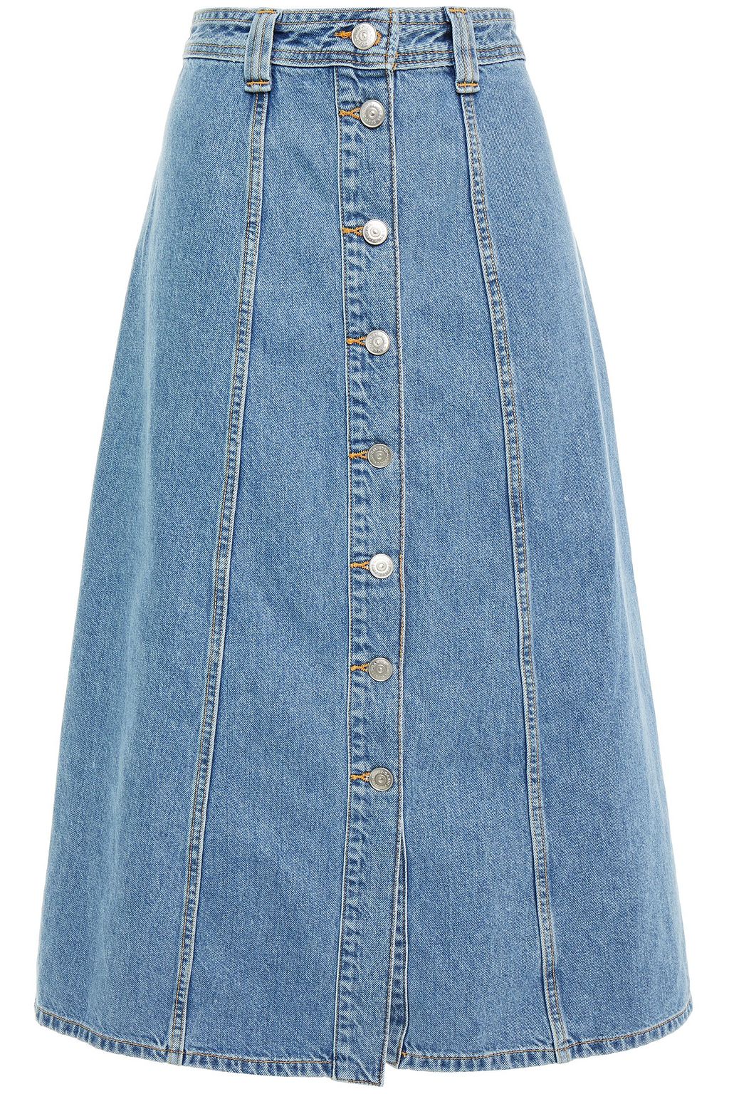 GANNI Denim midi skirt | Sale up to 70% off | THE OUTNET