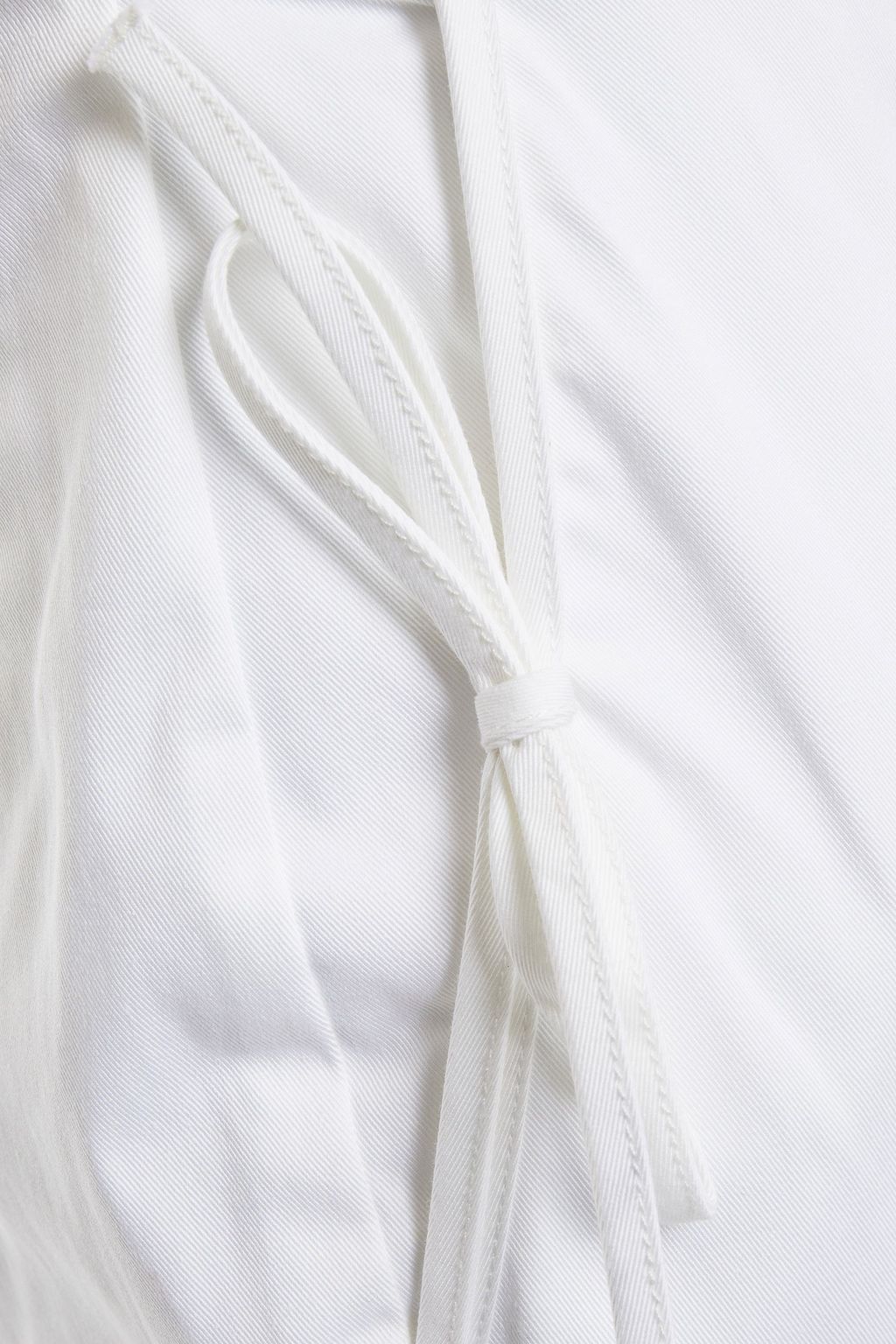 VIVETTA Bow-detailed cotton-blend twill tapered pants