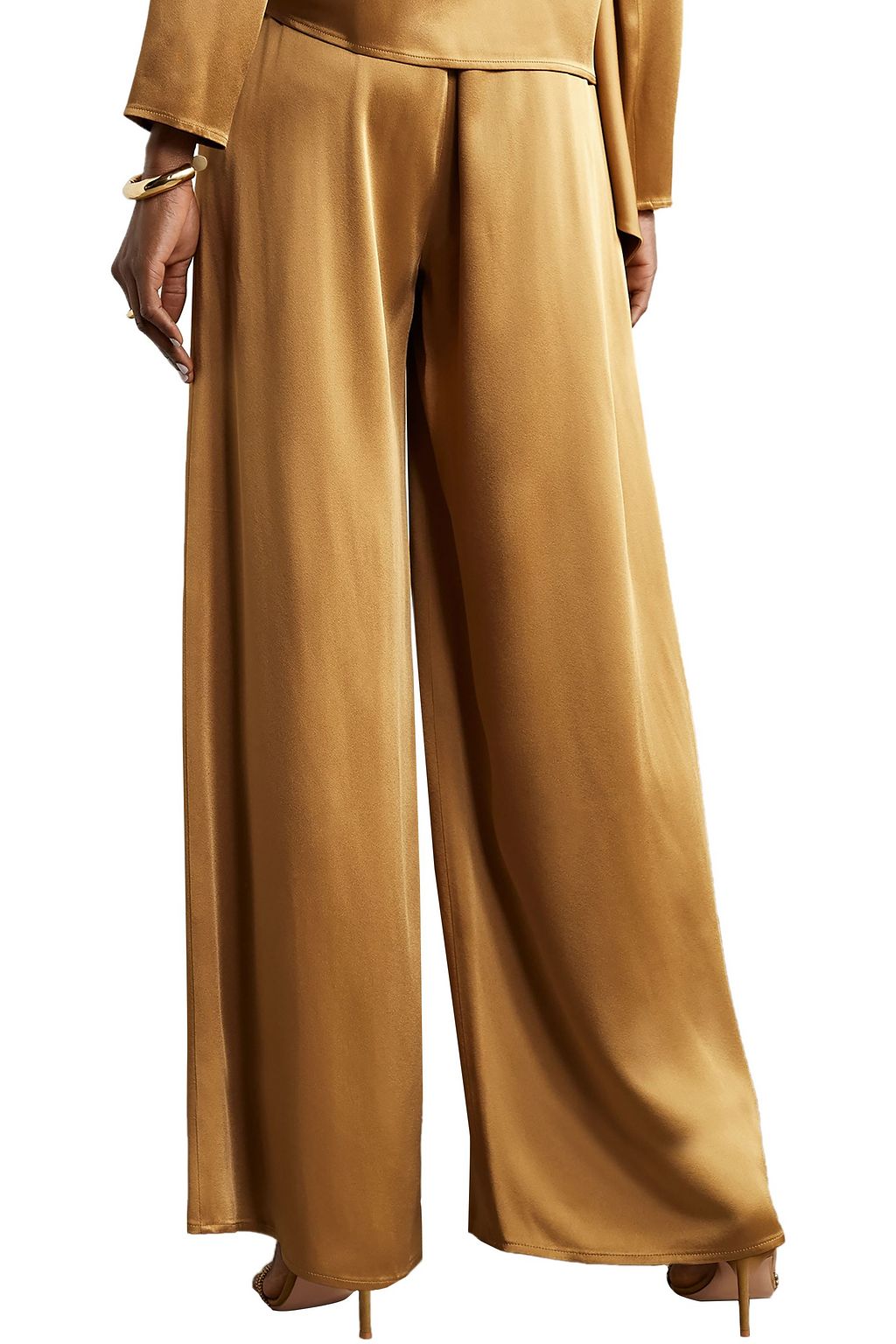 LAPOINTE Satin-crepe wide-leg pants
