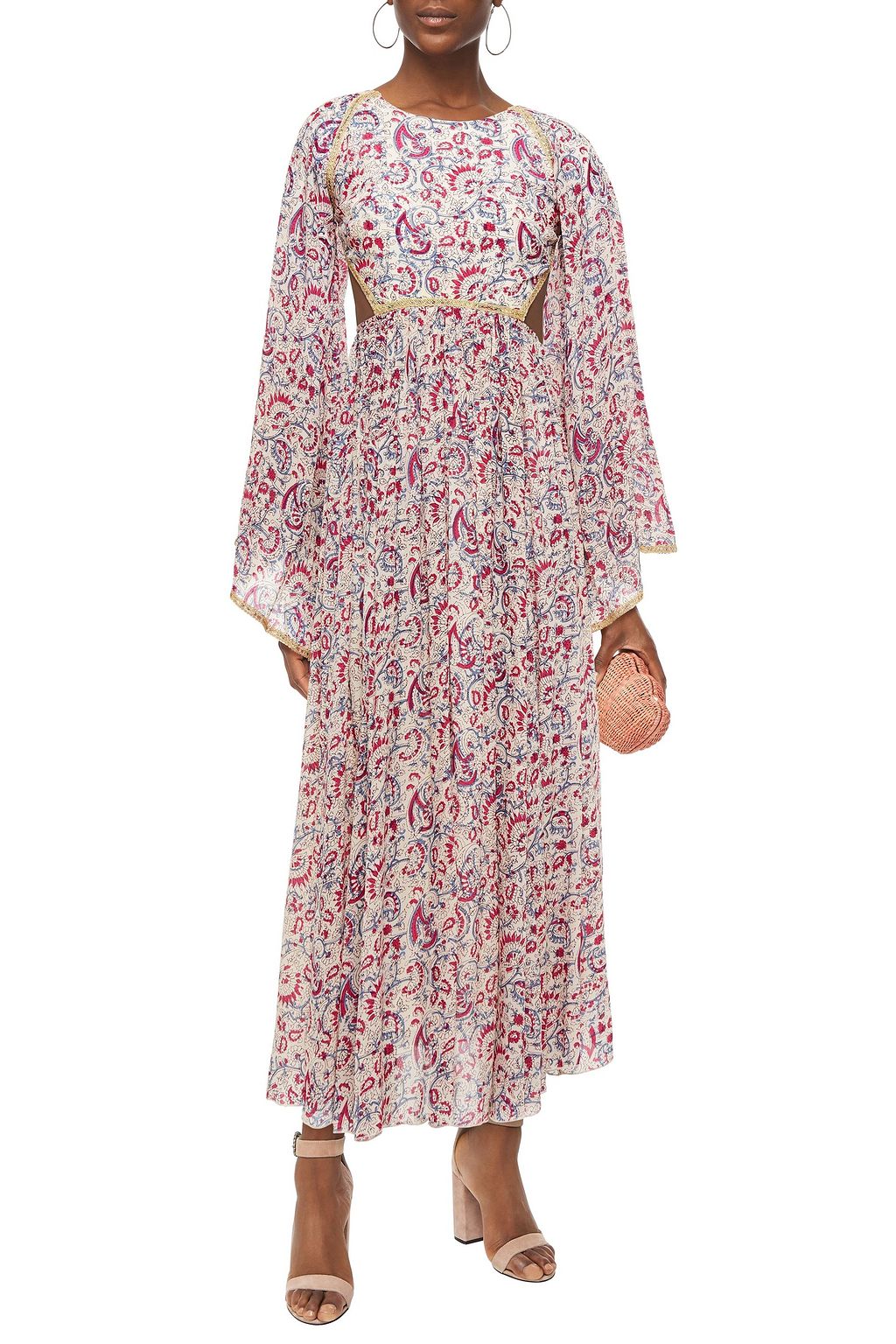 ANTIK BATIK Cherie open-back printed crepe de chine maxi dress