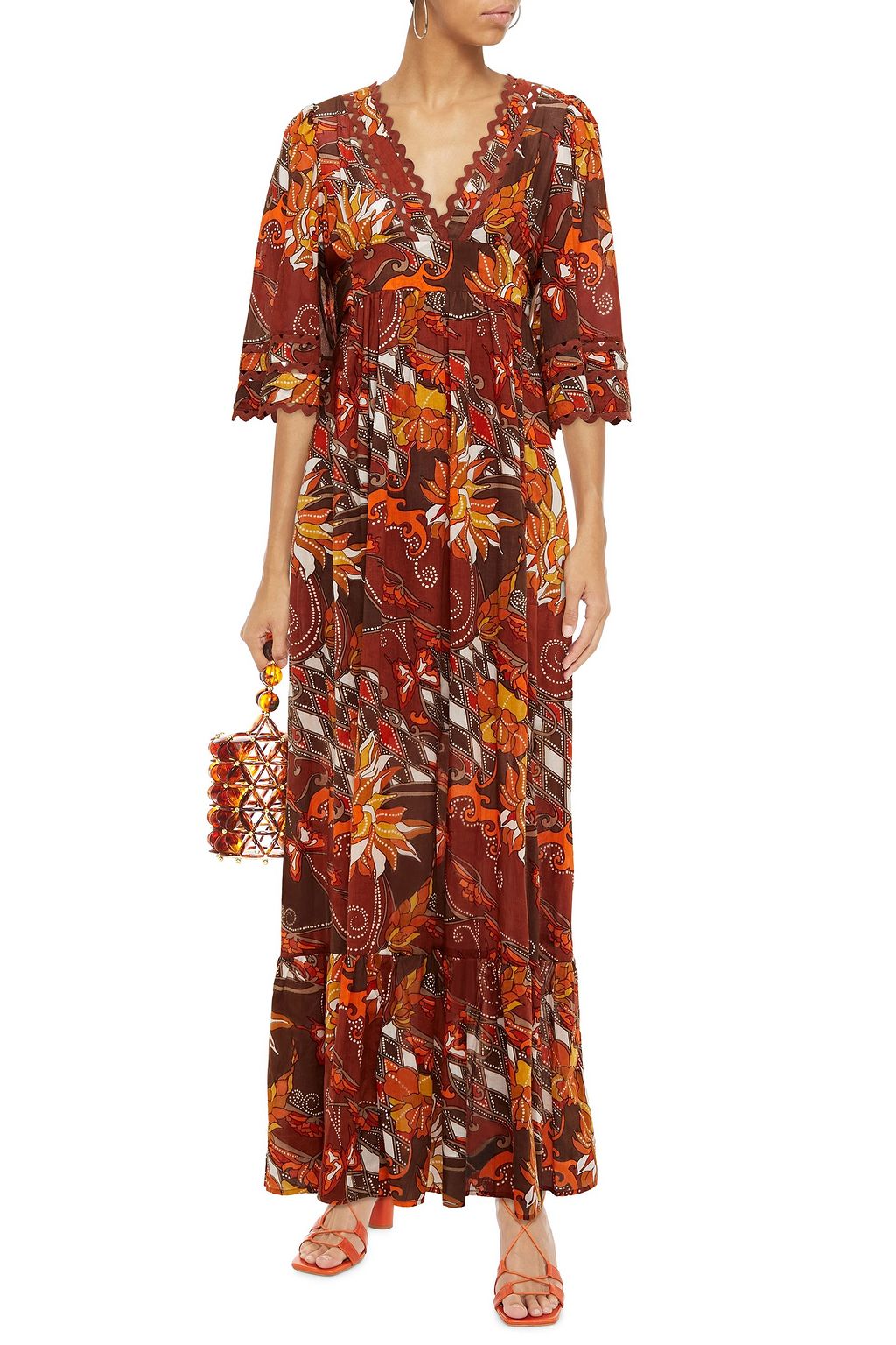 ANTIK BATIK Ramba rickrack-trimmed printed cotton maxi dress