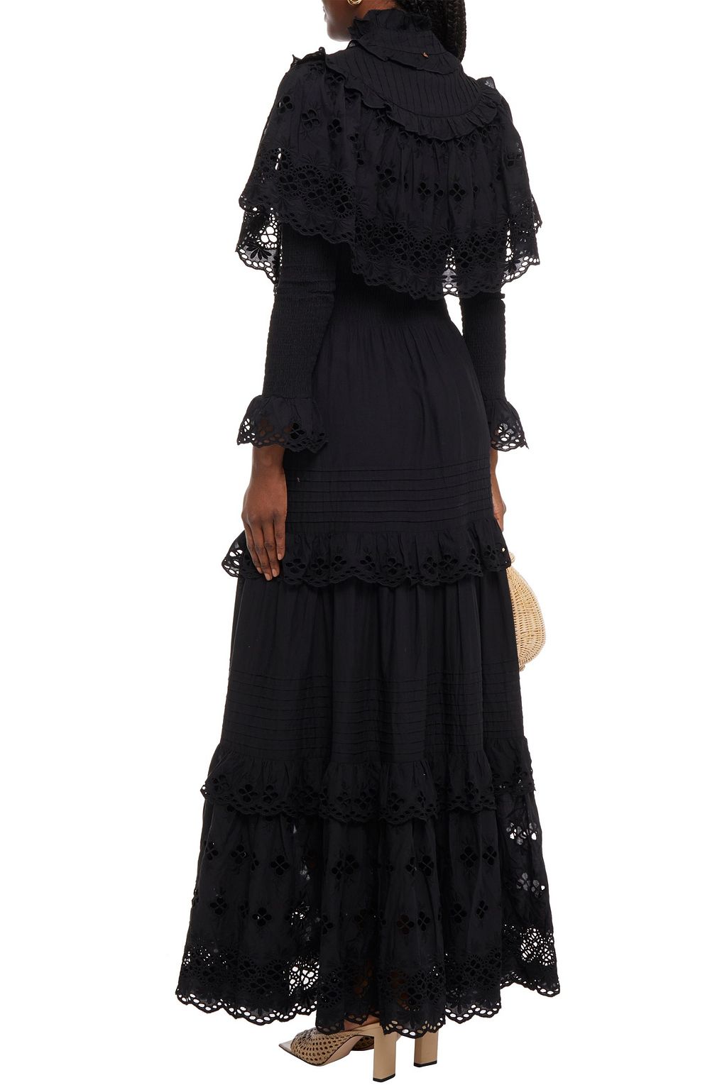 ANTIK BATIK Ruffled broderie anglaise cotton maxi dress