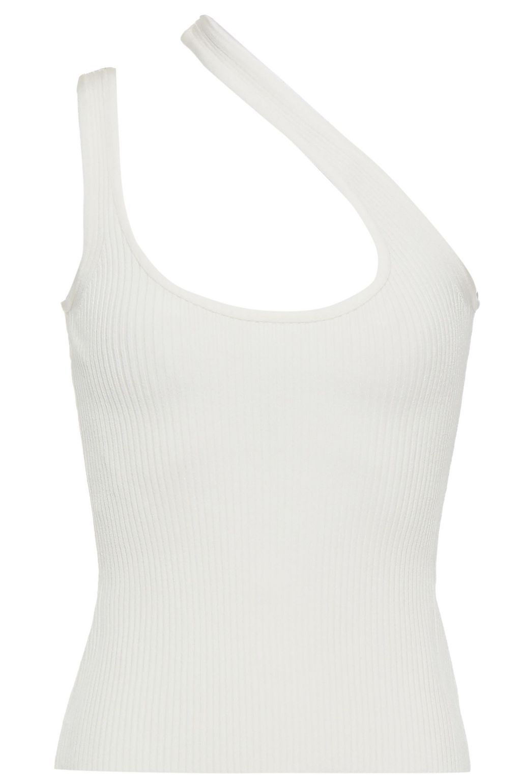 shoulder ribbed stretch-knit ...