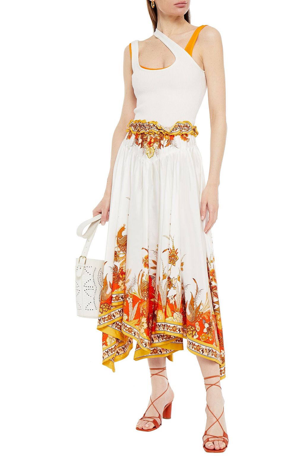 ZIMMERMANN Wavelength one-shoulder cutout ribbed jersey tank