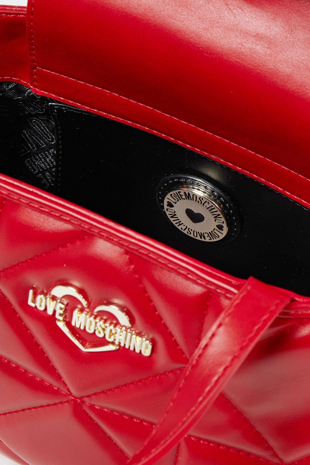 LOVE MOSCHINO Logoappliquéd quilted faux leather shoulder bag Sale