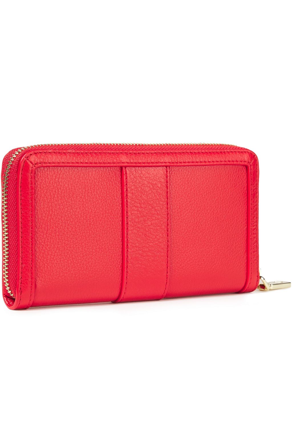 LOVE MOSCHINO Zip-embellished pebbled-leather continental wallet