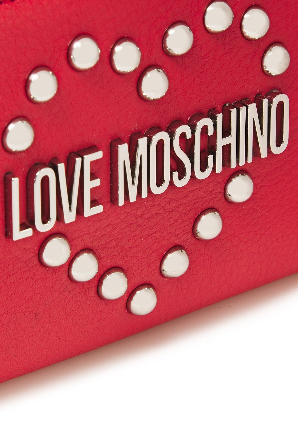 LOVE MOSCHINO Logo-appliquéd studded pebbled-leather continental wallet