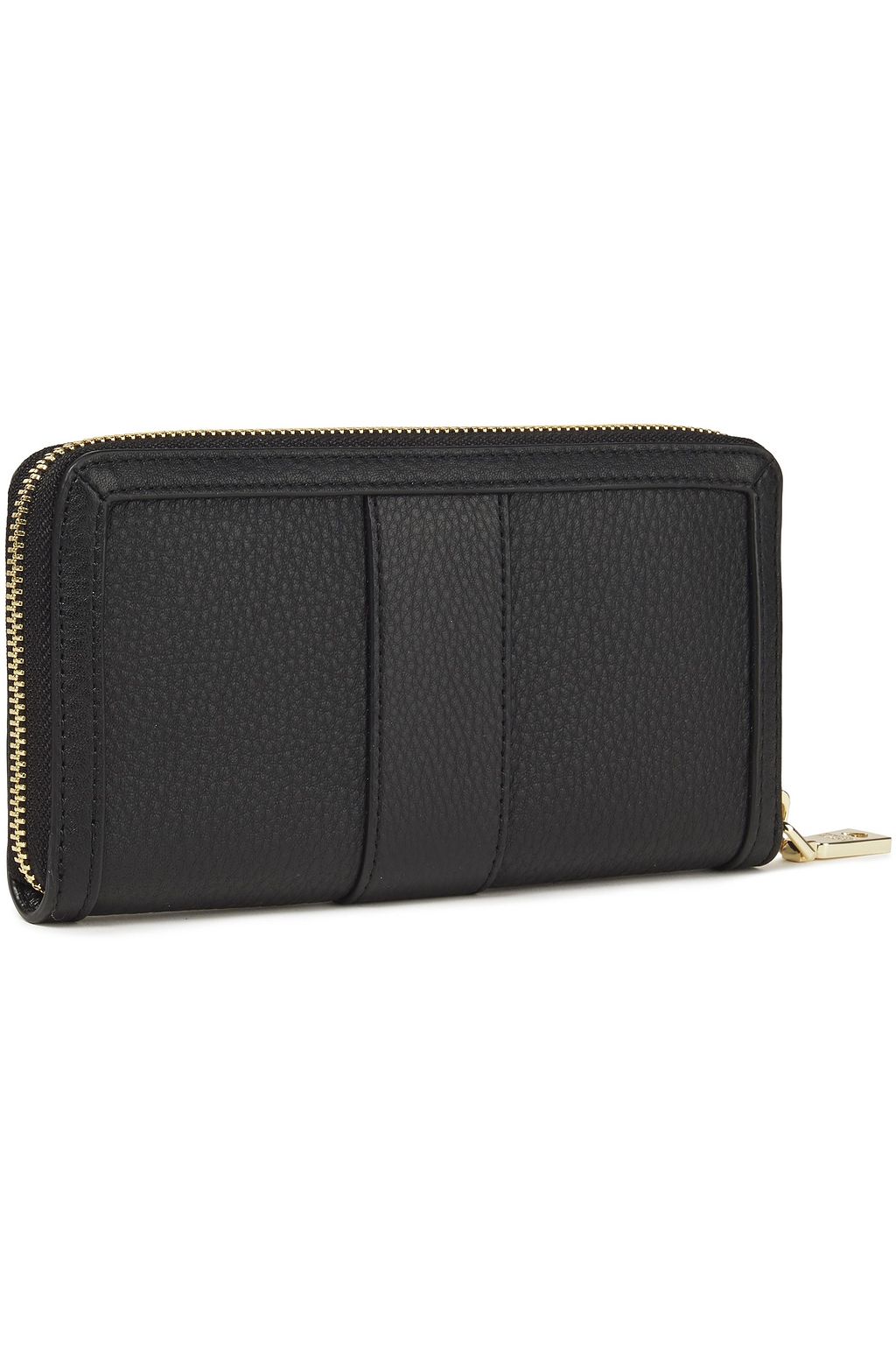LOVE MOSCHINO Zip-embellished pebbled-leather continental wallet