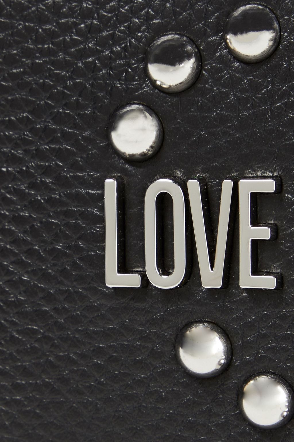 LOVE MOSCHINO Logo-appliquéd studded pebbled-leather wallet