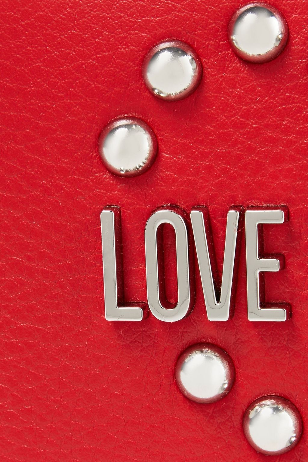 LOVE MOSCHINO Logo-appliquéd studded pebbled-leather wallet