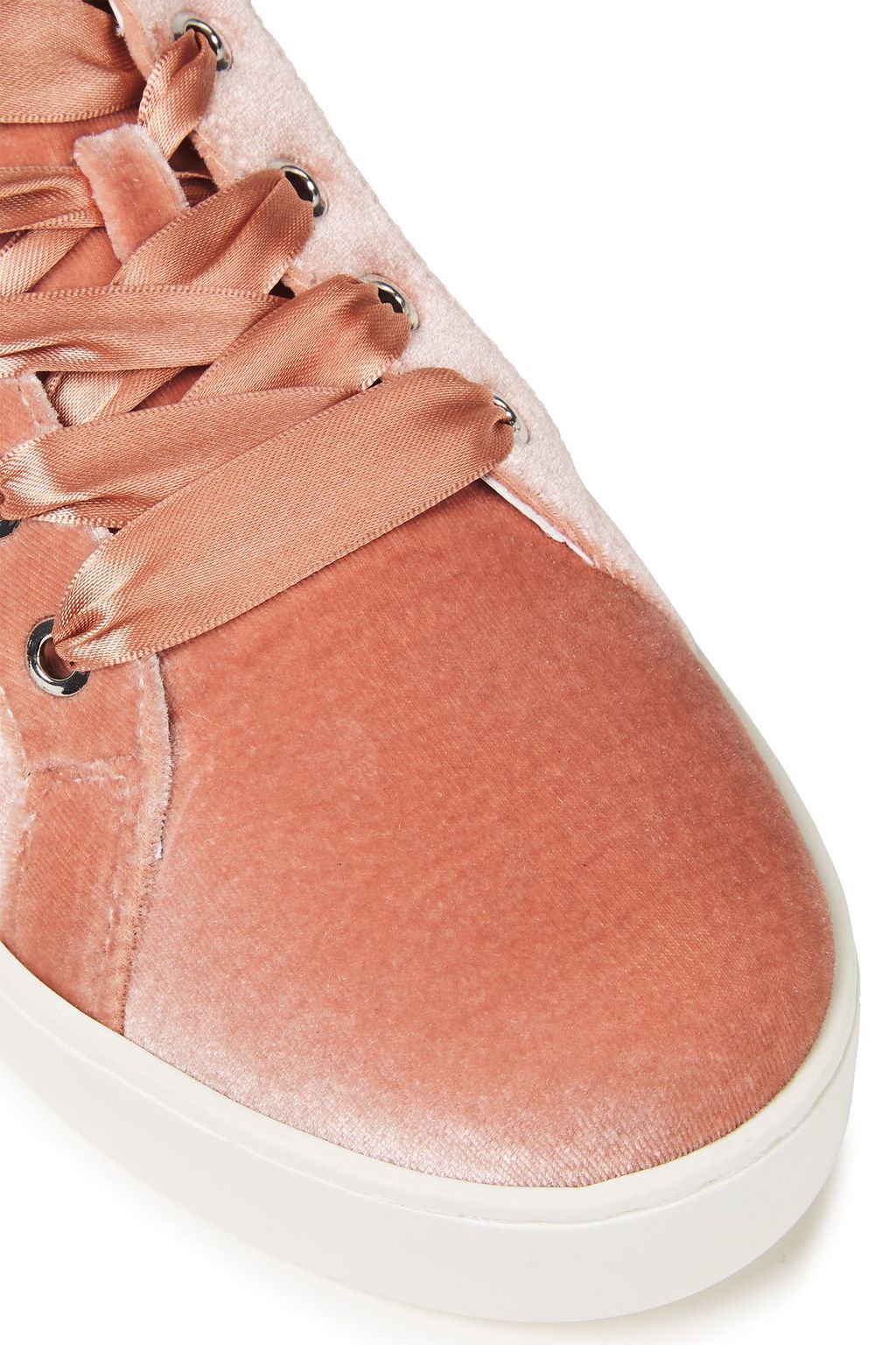 LOVE MOSCHINO Crystal-embellished velvet sneakers