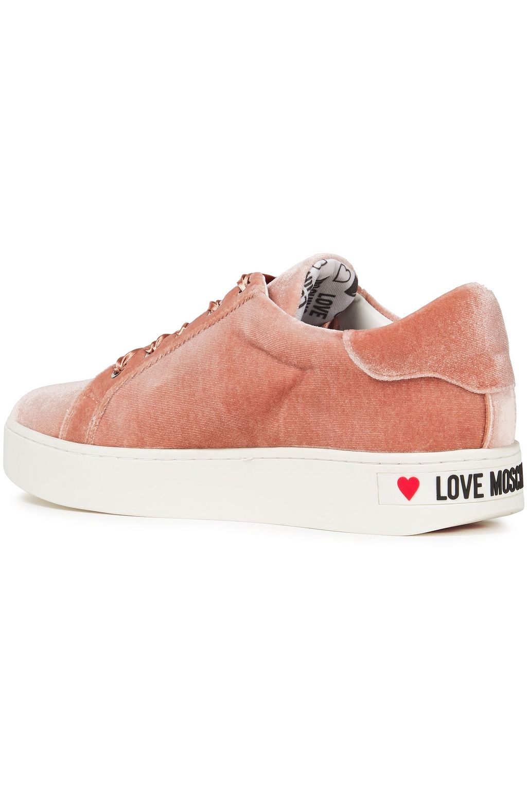 LOVE MOSCHINO Crystal-embellished velvet sneakers