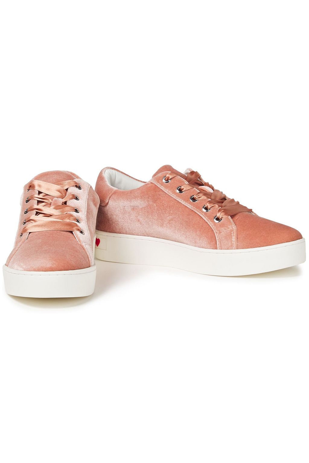 LOVE MOSCHINO Crystal-embellished velvet sneakers