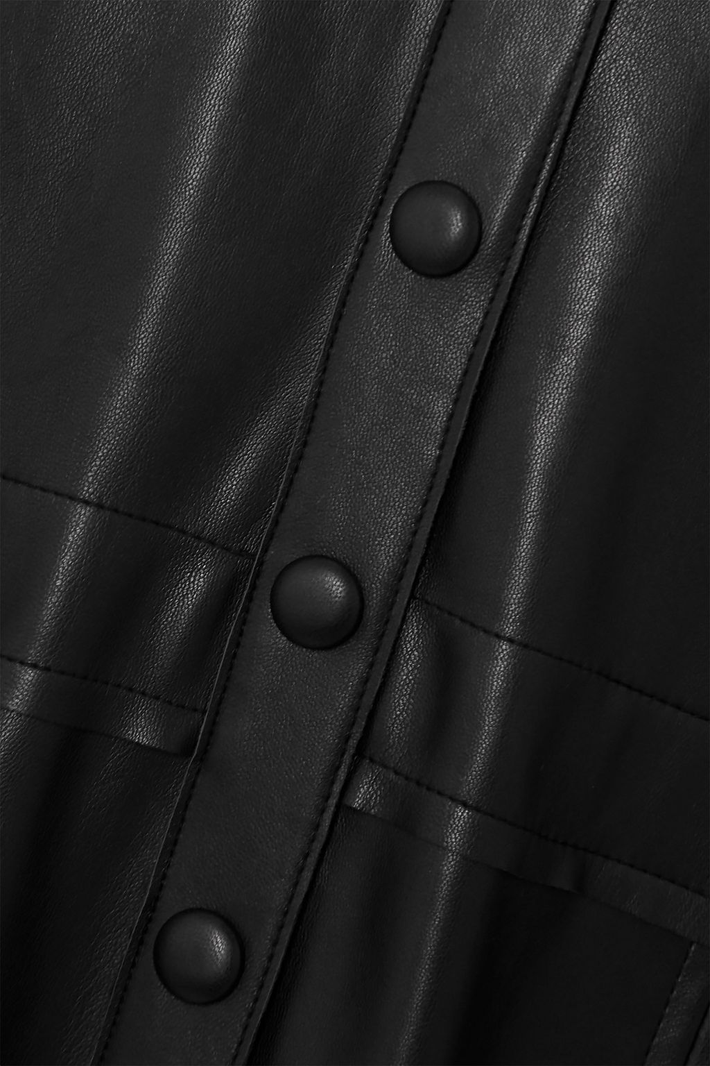 STAND STUDIO Jordan snake effect-paneled faux leather midi shirt dress
