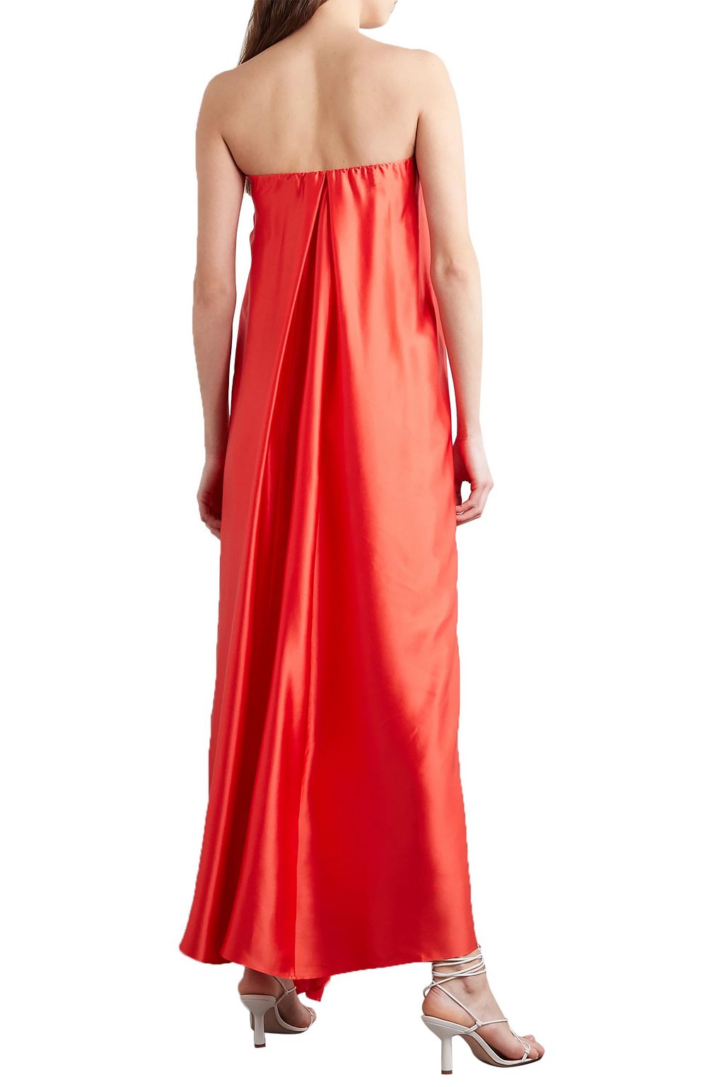 BERNADETTE Betsy strapless draped silk-satin maxi dress