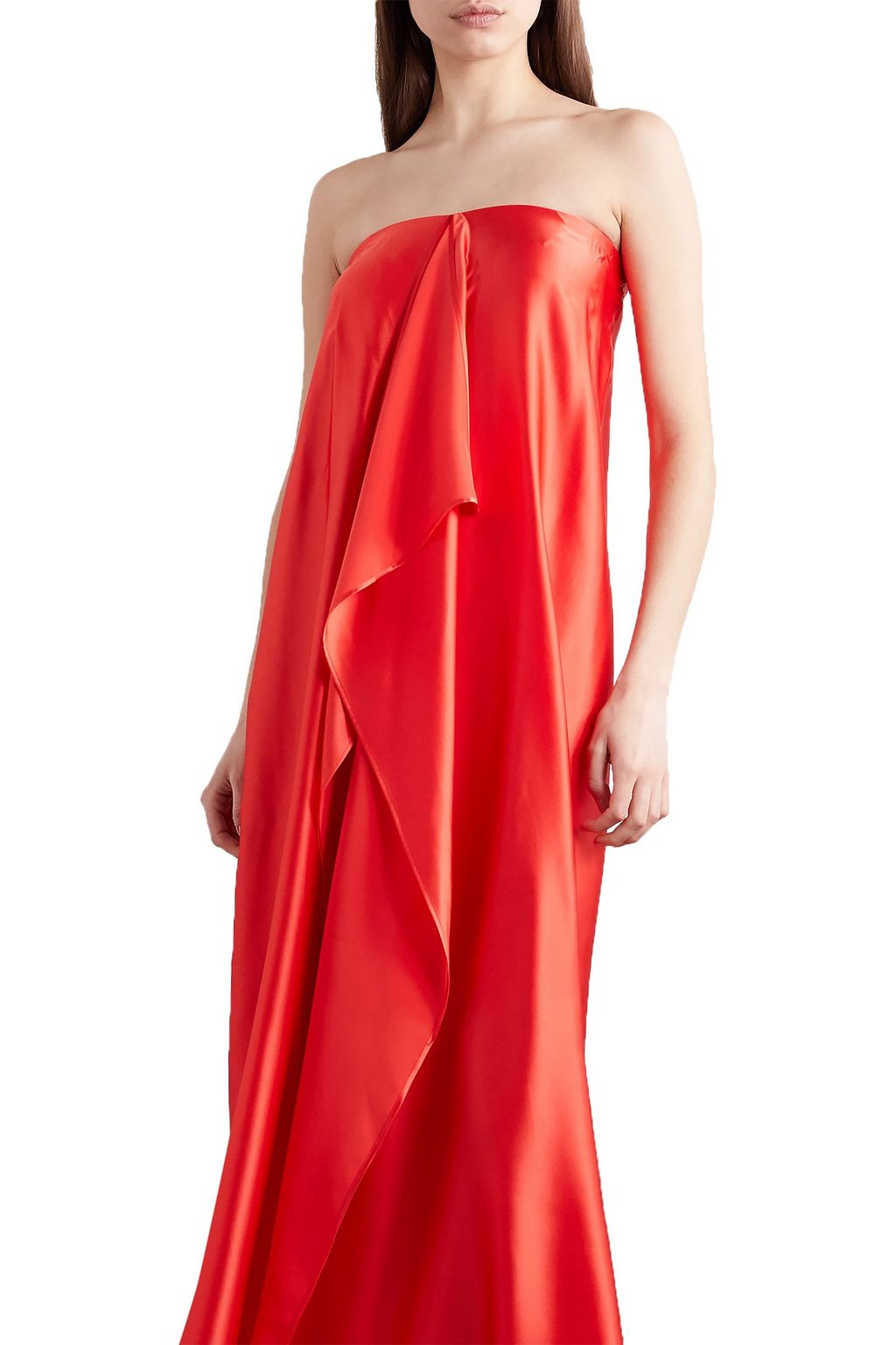BERNADETTE Betsy strapless draped silk-satin maxi dress