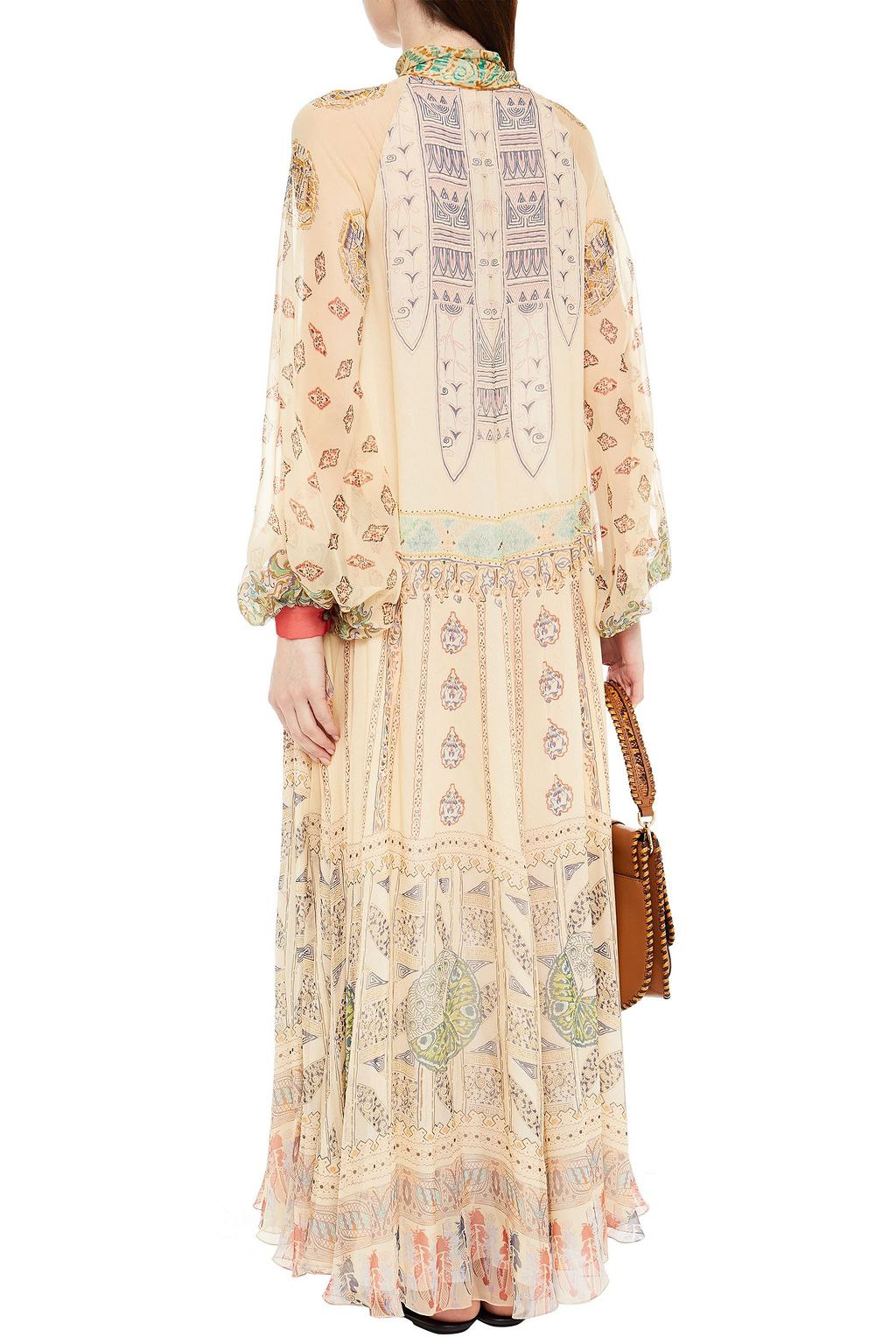 ETRO Pussy-bow printed silk-chiffon maxi dress