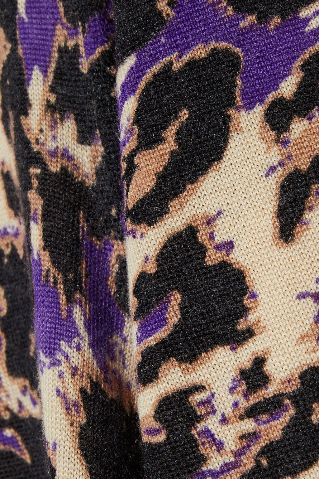 DIANE VON FURSTENBERG Gabel belted leopard-print merino wool dress