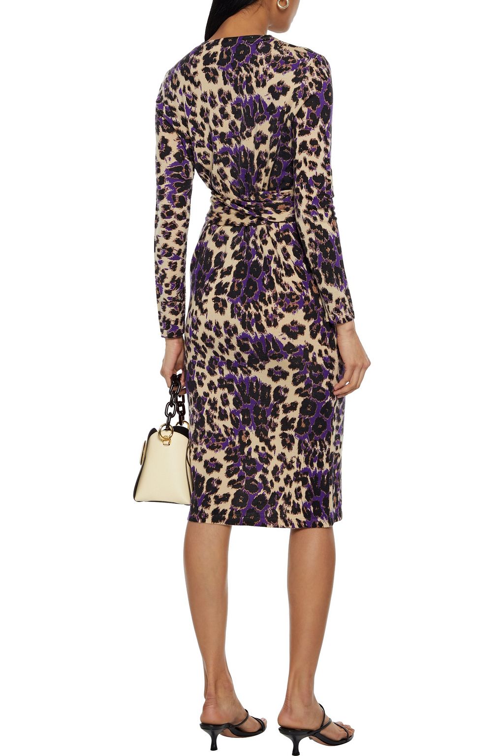DIANE VON FURSTENBERG Gabel belted leopard-print merino wool dress