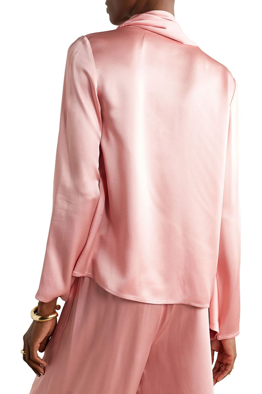 LAPOINTE Draped satin-crepe top